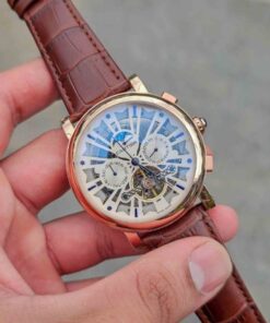 Cartier Leather Brown Automatic Watch C