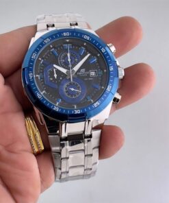 Edifice Silver Blue Metal Watch