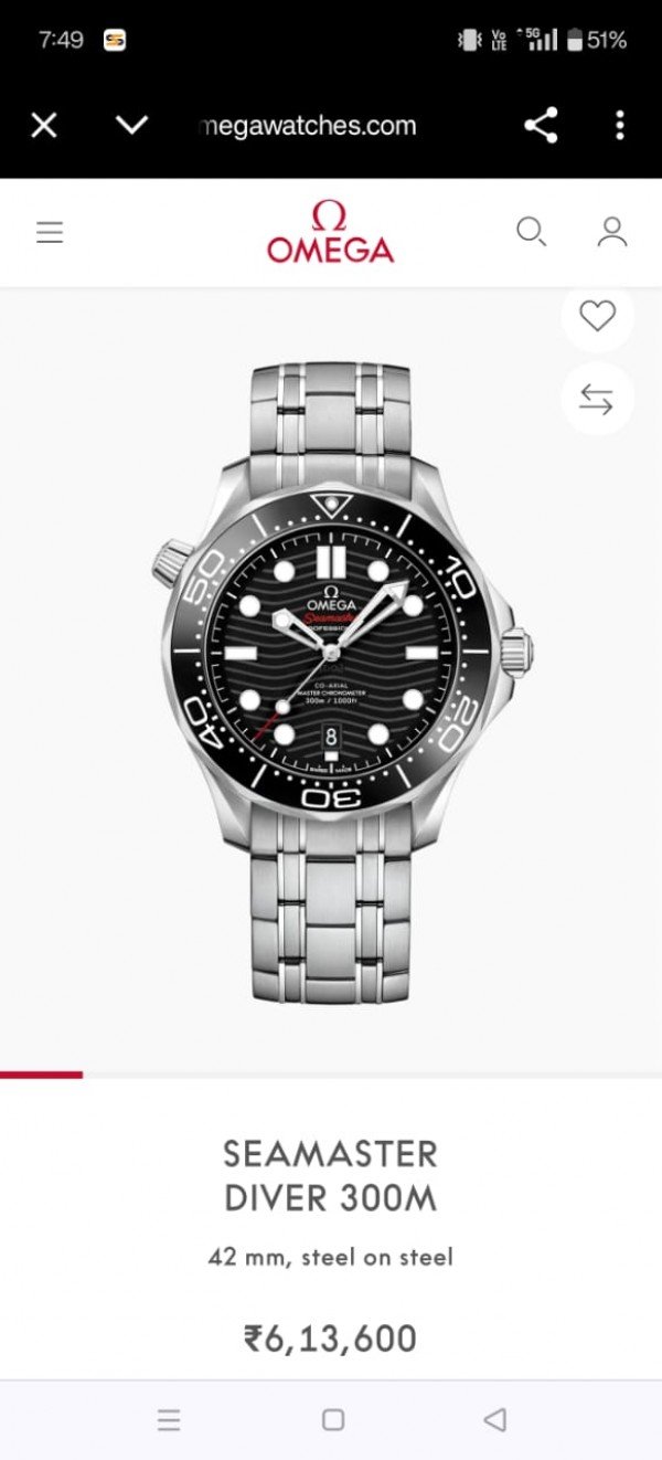 Omega Seamaster Diver 300M Automatic Silver-Black